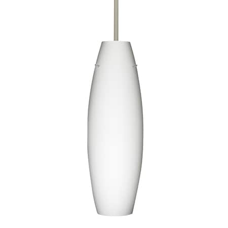 Besa Lighting Suzi 18 Stem Pendant, Opal Matte, Satin Nickel Finish, 1x11W LED 1TT-412707-LED-SN